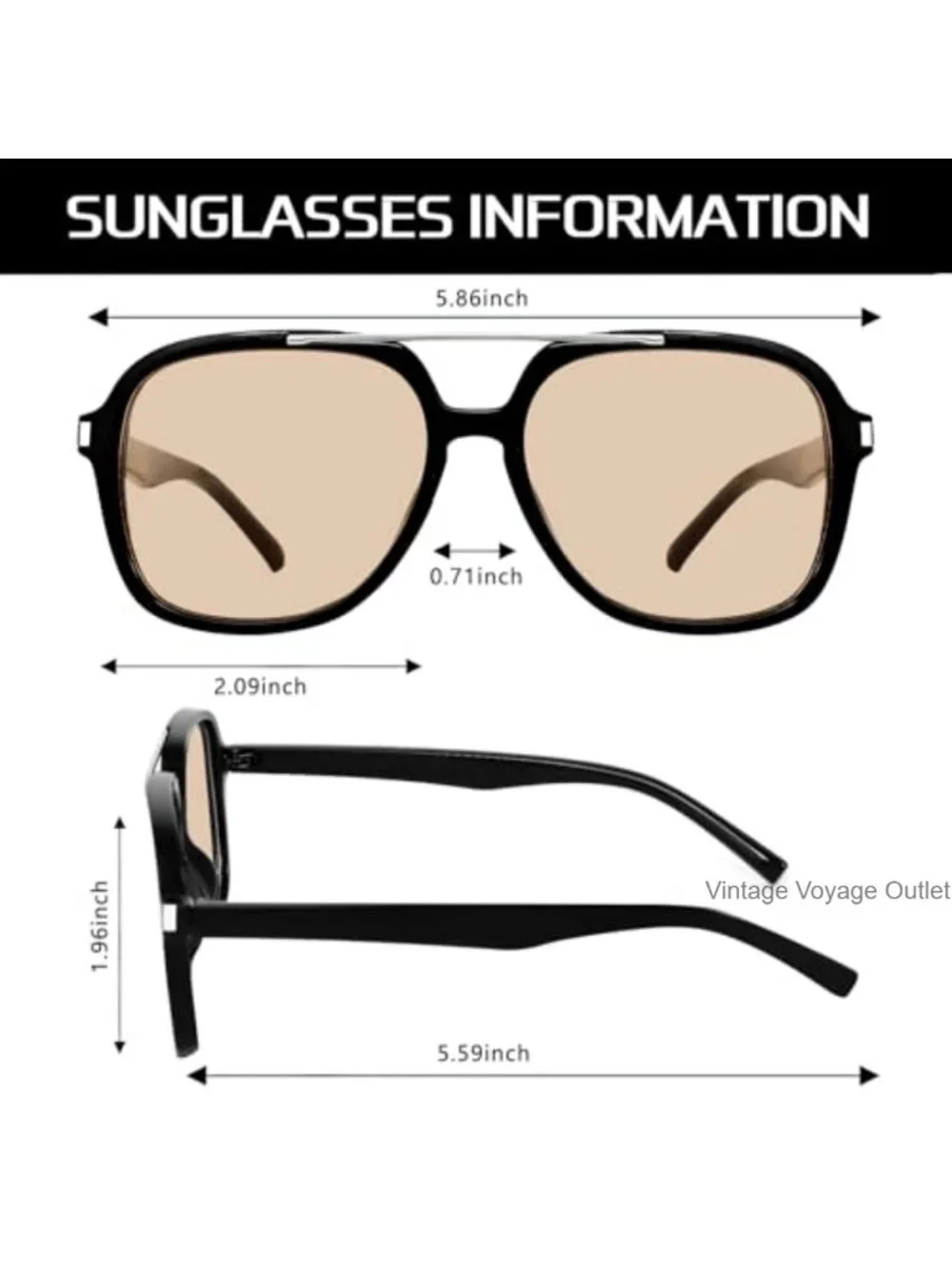 Aviator Sunglasses Women Men Retro Square Metal Top Bar UV400 Lightweight Shades